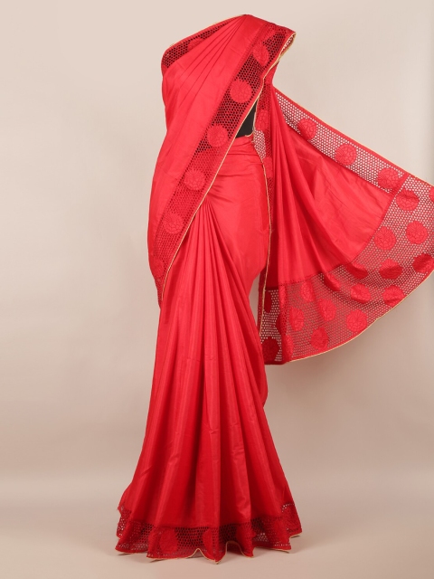 

Pothys Red Embroidered Art Silk Saree