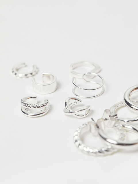 

H&M Women Silver 10-pack ear cuffs and earrings