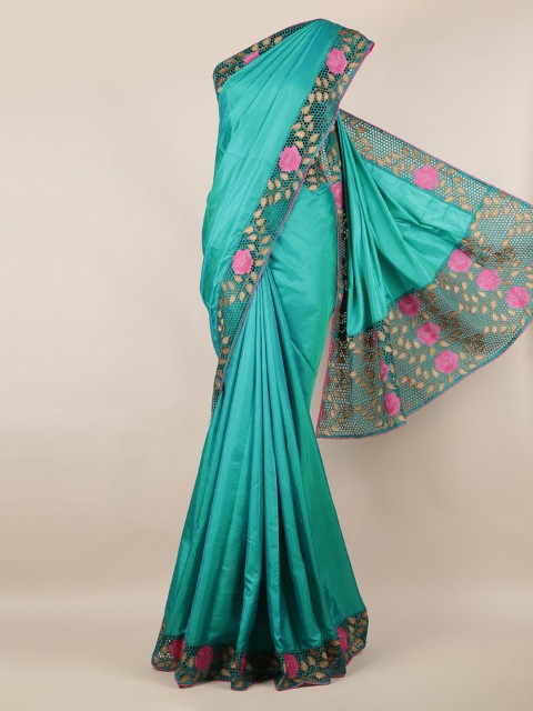 

Pothys Green Solid Art Silk Saree