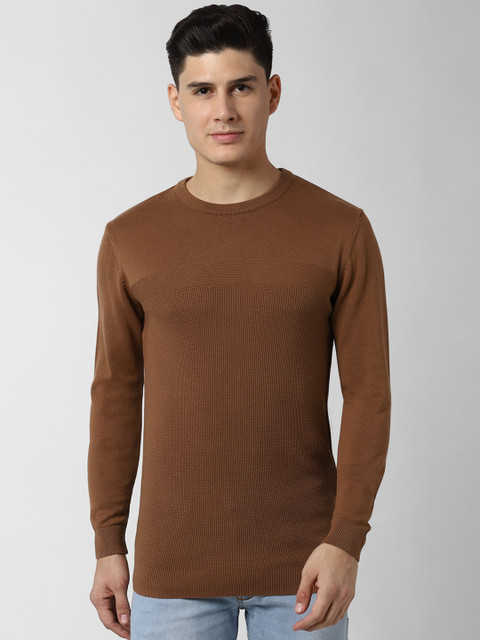 

Peter England Casuals Men Brown Solid Pullover Sweater