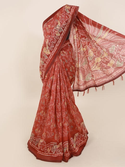 

Pothys Maroon Printed Cotton Blend Saree