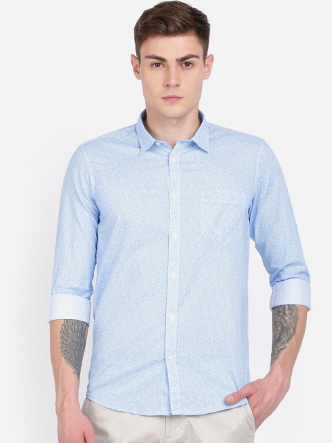 

Crocodile Men Blue & White Slim Fit Floral Printed Casual Shirt
