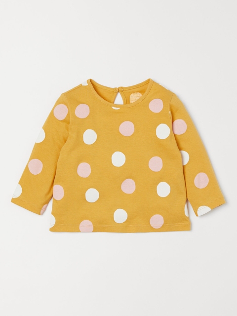 H&M Girls Yellow Printed Top