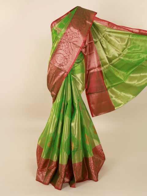 

Pothys Green & Brown Tissue Woven Design Saree