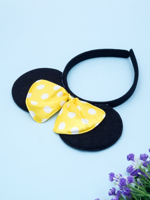 

Golden Peacock Girls Black Micky Mouse Ears Bow Hairband