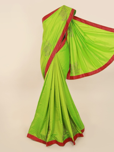 

Pothys Green Embellished Art Silk Saree