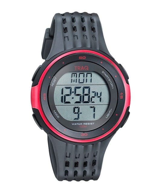 

TRAQ Unisex Grey & Red Digital Smart Watch-75007PP01