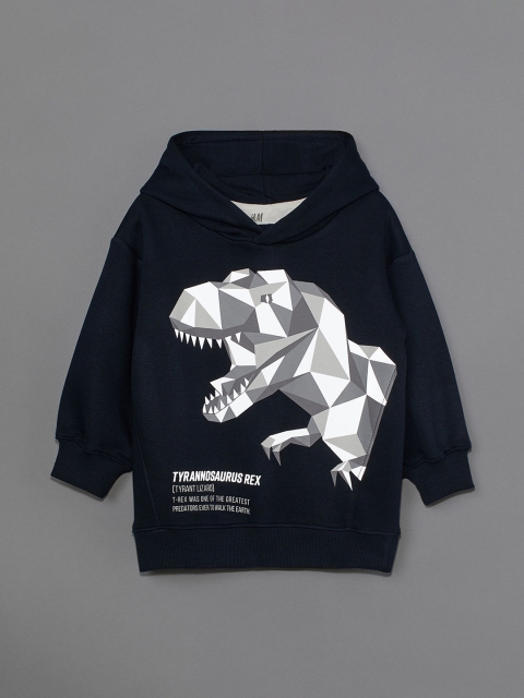 

H&M Boys Navy Blue Motif-Detail Hoodie