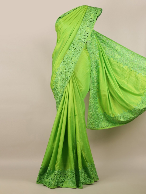 

Pothys Green Solid Art Silk Saree