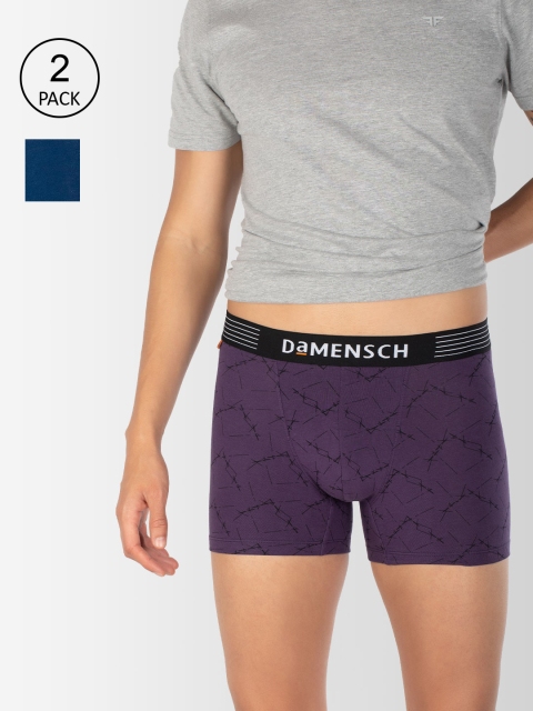 DAMENSCH Men Pack Of 2 Deodorizing Trunks DAM-CTM-T-PNP-PEB-PACK-2-MIX, Purple