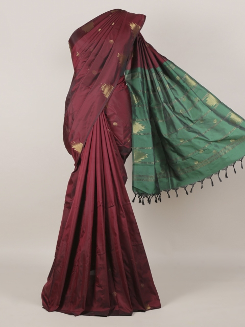 

Pothys Maroon & Green Art Silk Woven Design Saree