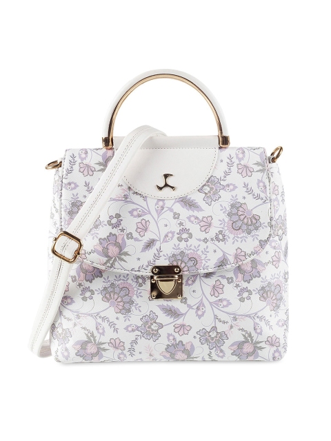 

Mochi White & Grey Floral Printed Handheld Bag