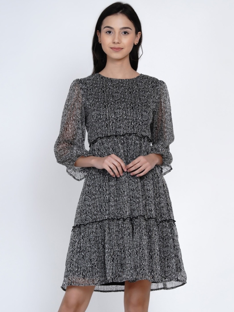 

Abiti Bella Women Black Printed Empire Dress