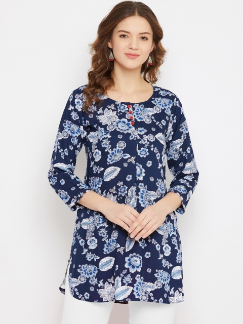 

Tissu Women Blue Floral Printed Kurti