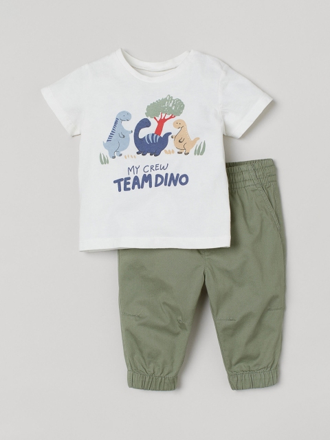 

H&M Boys Green & White 2-piece cotton set
