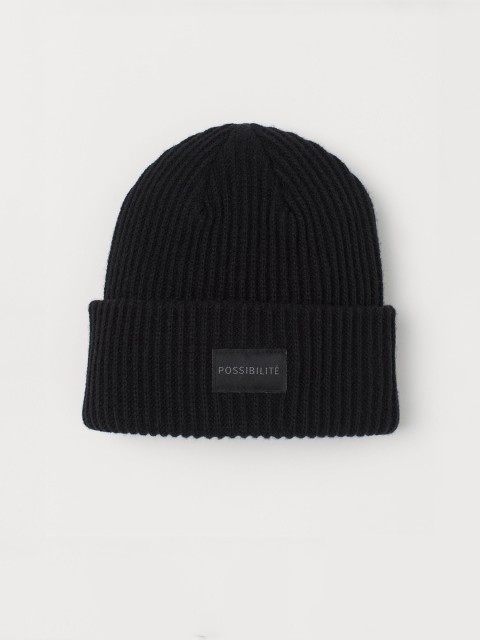 

H&M Women Black Ribbed Hat