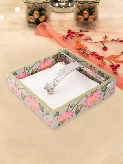 

Tistabene Grey & Pink Kalika Designer Print Tissue Box Holder