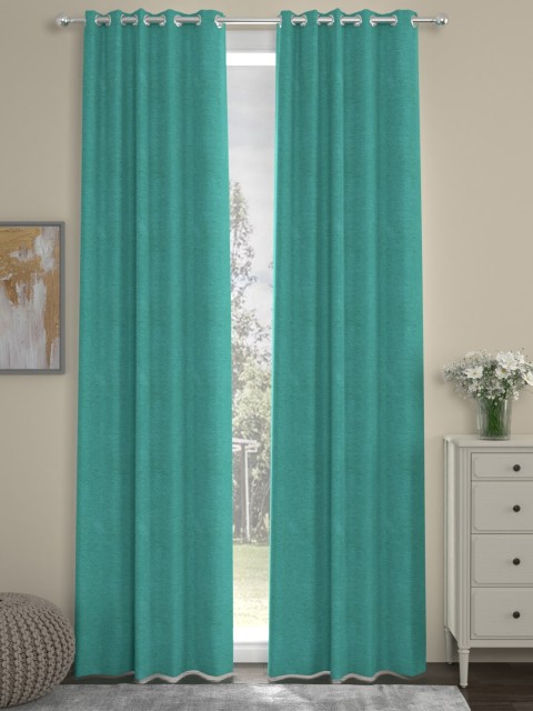 

ROSARA HOME Sea Green Set of 2 Door Curtains