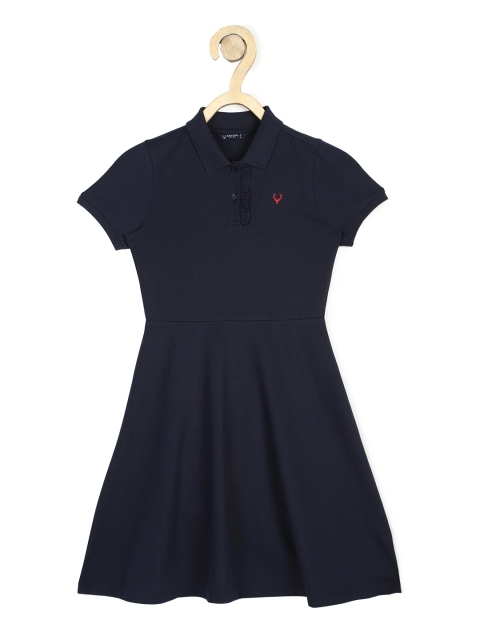 

Allen Solly Girls Navy Blue Solid Fit and Flare Dress