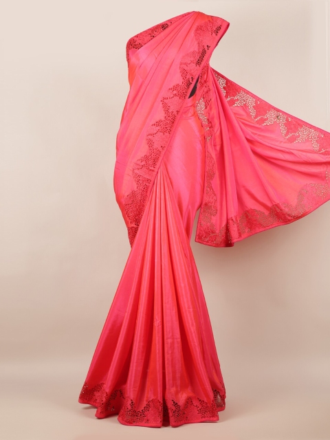 

Pothys Pink Solid Art Silk Saree