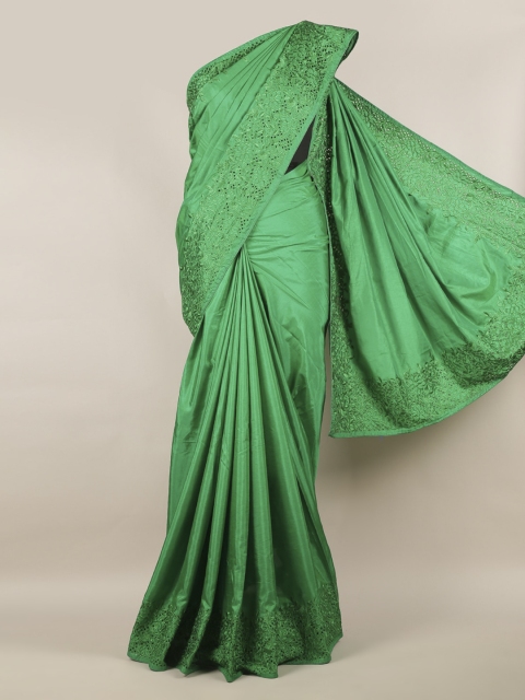 

Pothys Green Solid Art Silk Saree