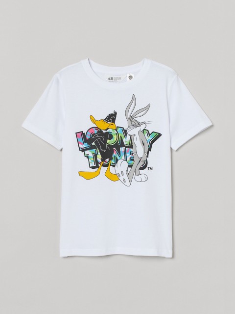 

H&M Boys White Printed T-shirt