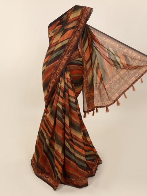 

Pothys Multicoloured Printed Cotton Blend Saree With Tasseled Pallu, Multi