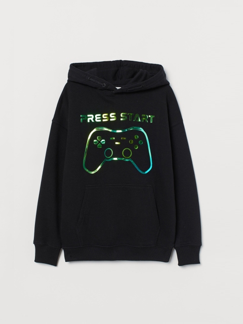 

H&M Boys Black Printed Hoodie