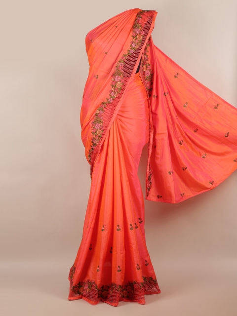 

Pothys Orange & Green Art Silk Embroidered Saree