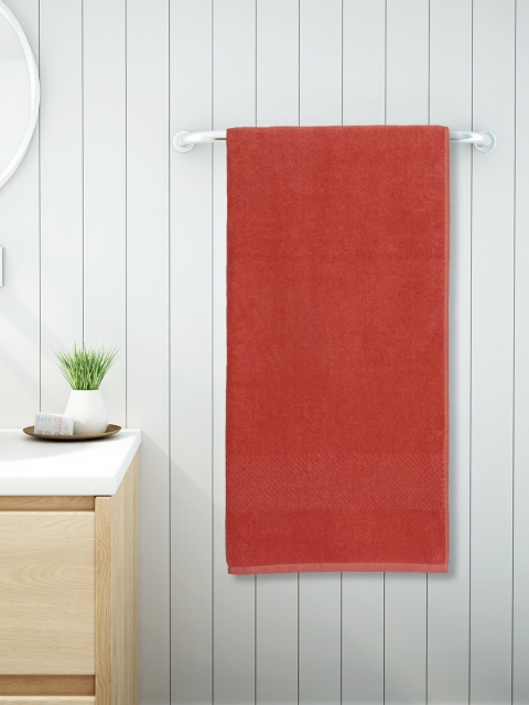 

SPACES Coral Coral Red Solid Cotton 450 GSM Swift Dry Bath Towel