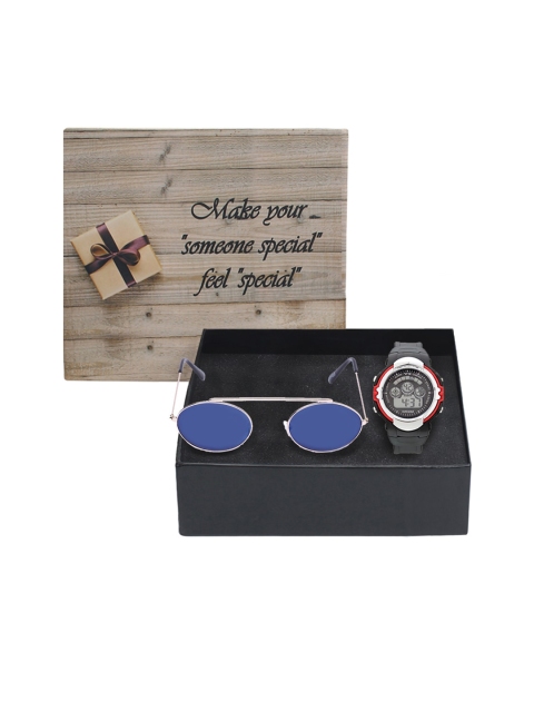 

Fantasy World Unisex Kids Blue & Black Watch & Sunglasses Gift Set FWGiftset145-5716405-YS02-01