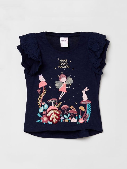 

max Girls Blue Fairy Printed Top