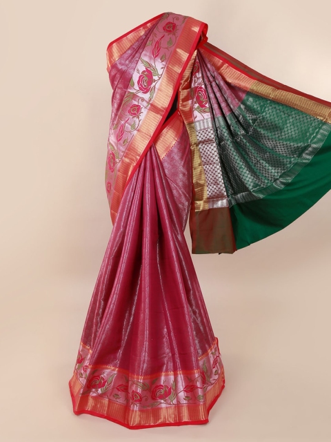 

Pothys Magenta Woven Design Tissue Saree