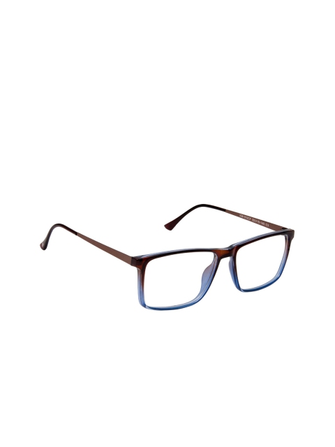 

David Blake Unisex Brown & Blue Colourblocked Full Rim Rectangle Frames