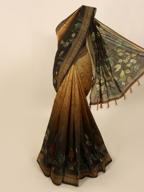 

Pothys Mustard Printed Cotton Blend Saree