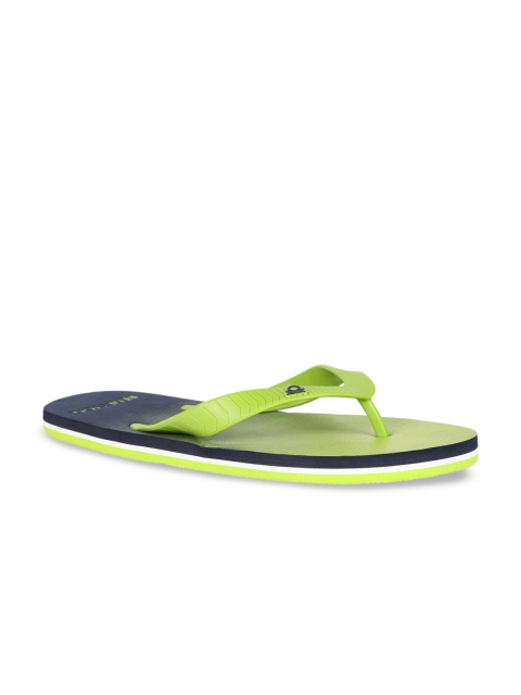 

United Colors of Benetton Men Navy Blue & Green Solid Thong Flip-Flops