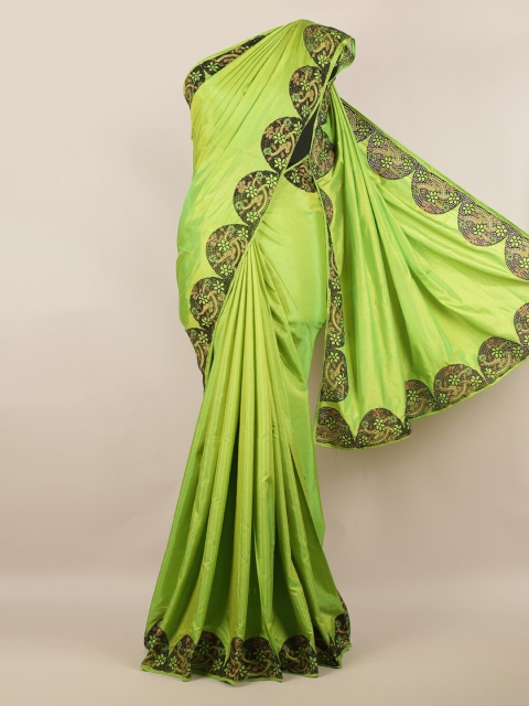 

Pothys Green Solid Art Silk Saree