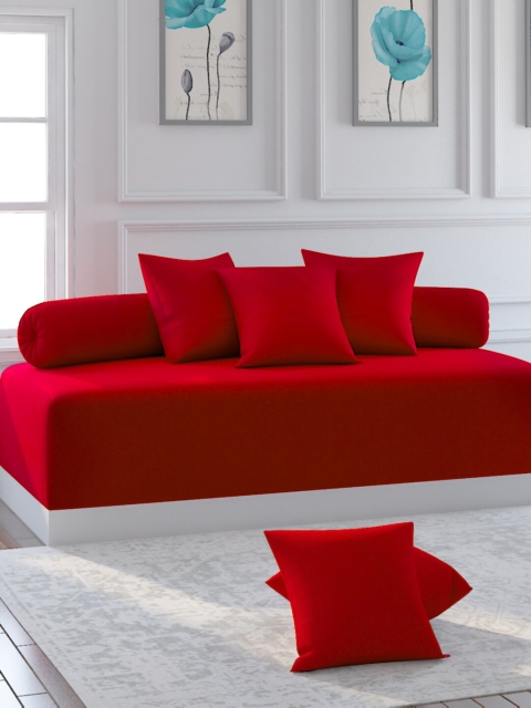 

Bromwick Set of 8 Red Solid Diwan Set