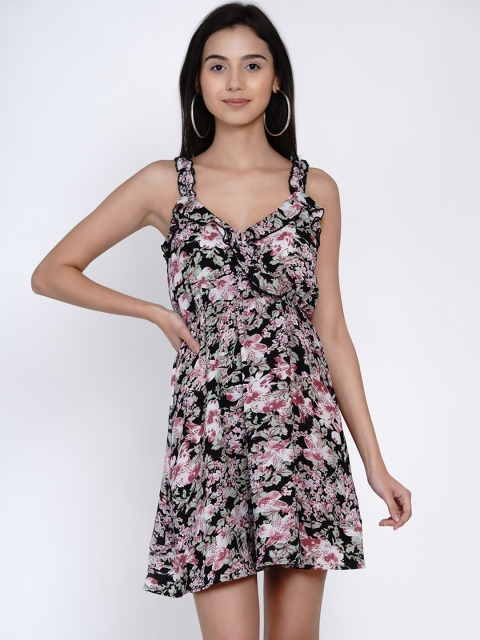 

Abiti Bella Women Black Printed A-Line Dress