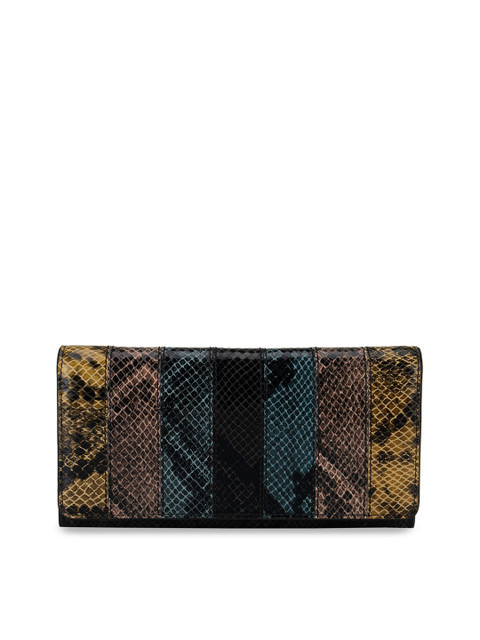 

Da Milano Women Black & Blue Textured Two Fold Wallet
