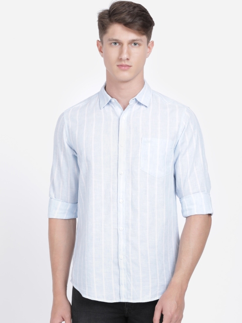 

Crocodile Men Blue Regular Fit Striped Casual Shirt
