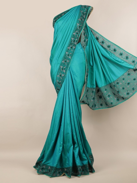 

Pothys Green Solid Art Silk Saree
