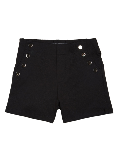 

VITAMINS Girls Black Solid Regular Fit Regular Shorts