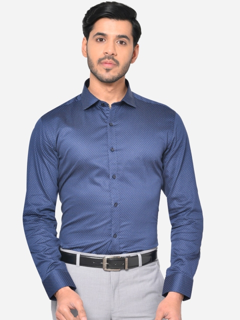 

Greenfibre Men Blue Slim Fit Printed Formal Shirt