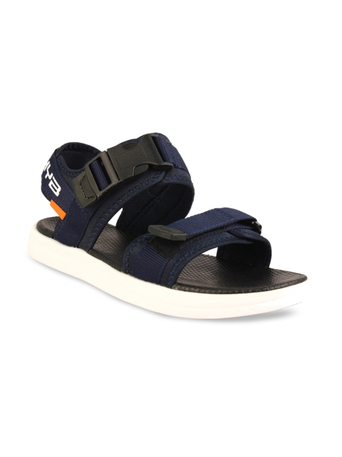 

Vento Men Navy Blue & Black Solid Sports Sandals