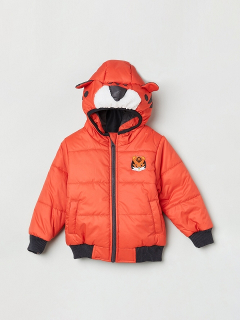 

max Boys Orange Solid Padded Jacket