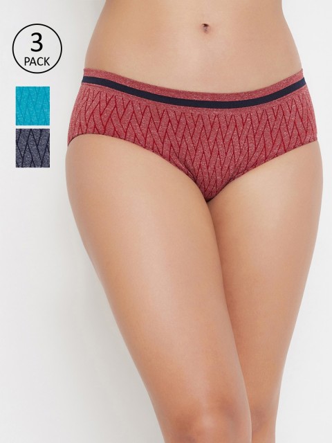 

C9 AIRWEAR Women Pack Of 3 Printed Hipster Briefs P1150-3pcs, Grey