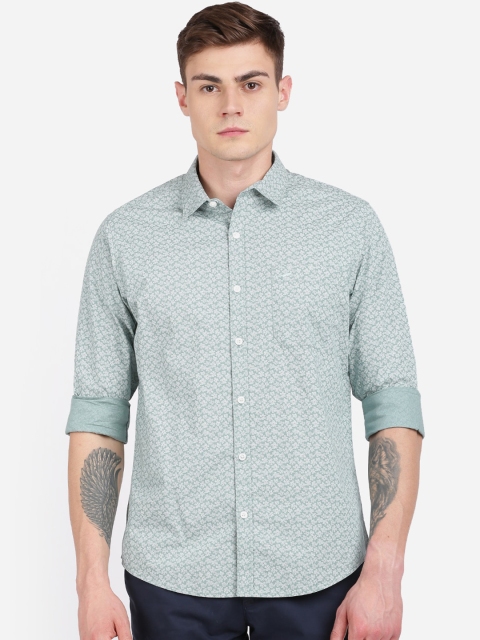

Crocodile Men Sea Green Regular Fit Printed Casual Shirt