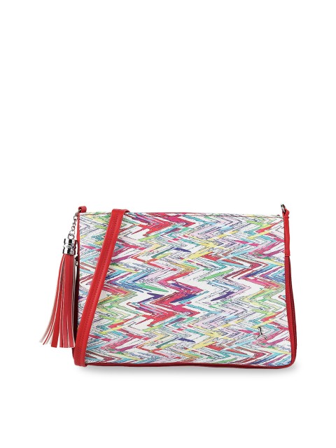 

Mochi Red Self Design Sling Bag