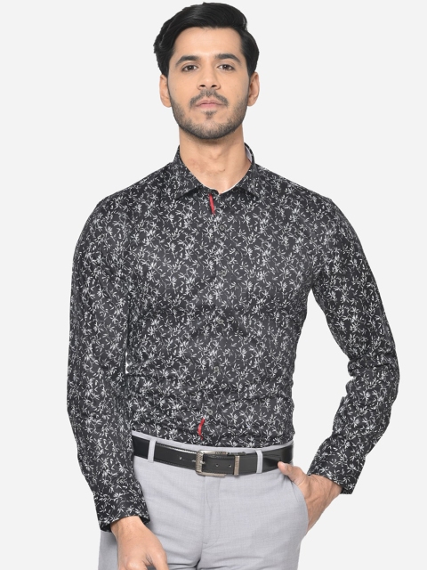 

Greenfibre Men Black & Grey Slim Fit Printed Formal Shirt